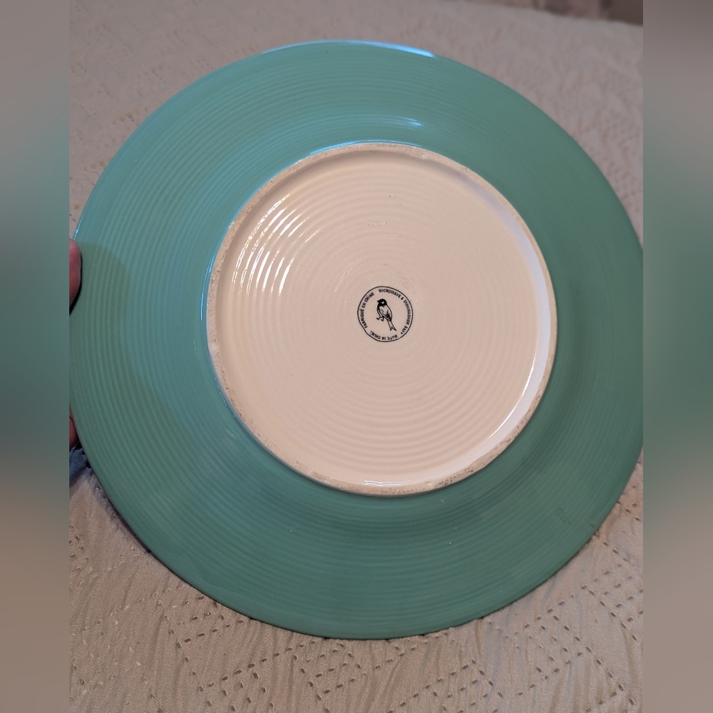 Anthropologie Elka Ayaka Dinner Plate Turquoise - Picture 2 of 6